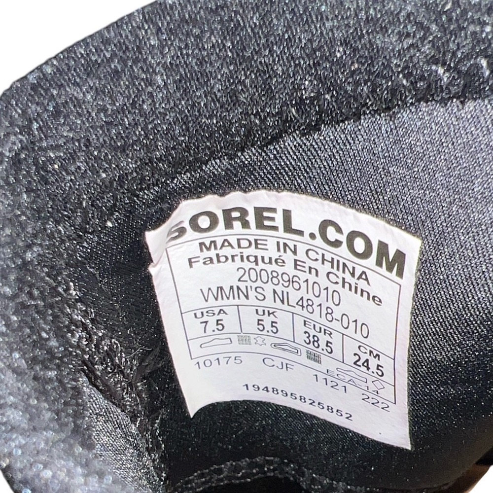 Sorel Explorer Defy Strap Athletic Sneakers Womens 7.5 Black Slip On Sock - Picture 11 of 11